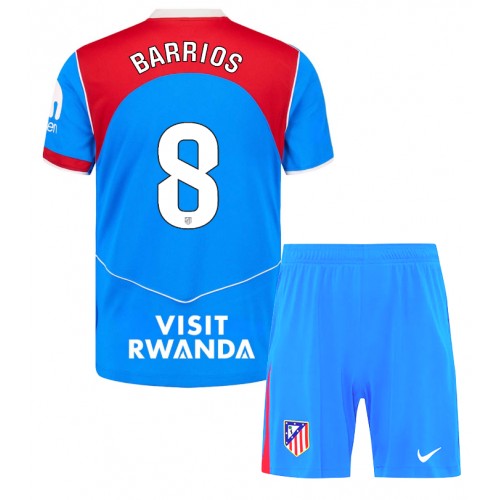 Atletico Madrid Pablo Barrios #8 Tredje Tröja Barn 2025-26 Kortärmad (+ Korta byxor)