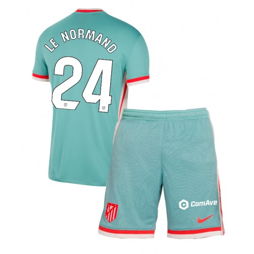 Atletico Madrid Robin Le Normand #24 Bortatröja Barn 2024-25 Kortärmad (+ Korta byxor)