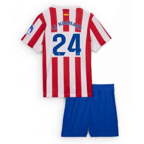 Atletico Madrid Robin Le Normand #24 Hemmatröja Barn 2025-26 Kortärmad (+ Korta byxor)