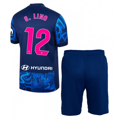 Atletico Madrid Samuel Lino #12 Tredje Tröja Barn 2024-25 Kortärmad (+ Korta byxor)