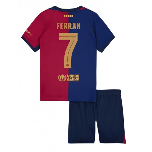 Barcelona Ferran Torres #7 Hemmatröja Barn 2024-25 Kortärmad (+ Korta byxor)