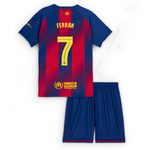 Barcelona Ferran Torres #7 Hemmatröja Barn 2025-26 Kortärmad (+ Korta byxor)