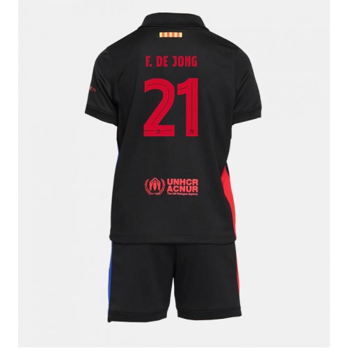 Barcelona Frenkie de Jong #21 Bortatröja Barn 2024-25 Kortärmad (+ Korta byxor)