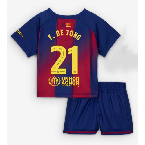 Barcelona Frenkie de Jong #21 Hemmatröja Barn 2025-26 Kortärmad (+ Korta byxor)