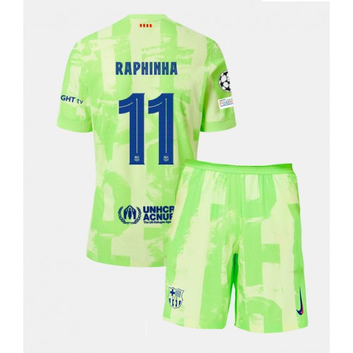 Barcelona Raphinha Belloli #11 Tredje Tröja Barn 2024-25 Kortärmad (+ Korta byxor)