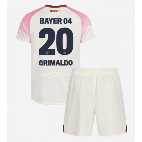 Bayer Leverkusen Alejandro Grimaldo #20 Bortatröja Barn 2025-26 Kortärmad (+ Korta byxor)