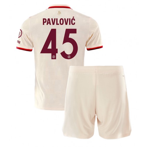 Bayern Munich Aleksandar Pavlovic #45 Tredje Tröja Barn 2024-25 Kortärmad (+ Korta byxor)