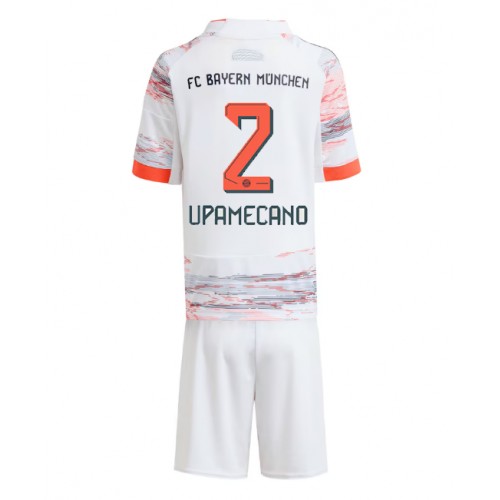 Bayern Munich Dayot Upamecano #2 Bortatröja Barn 2025-26 Kortärmad (+ Korta byxor)