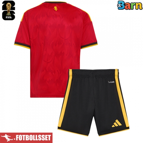 Belgien Hemmatröja Barn VM 2026 Kortärmad (+ Korta byxor)