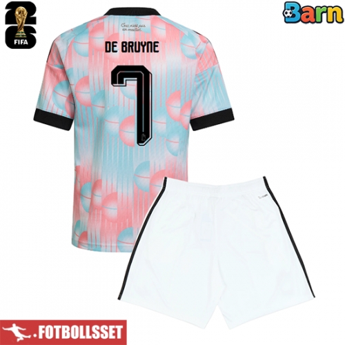 Belgien Kevin De Bruyne #7 Bortatröja Barn VM 2026 Kortärmad (+ Korta byxor)