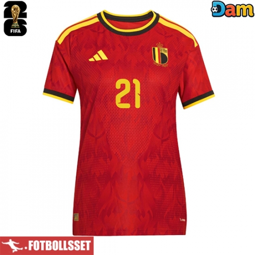 Belgien Timothy Castagne #21 Hemmatröja Dam VM 2026 Kortärmad