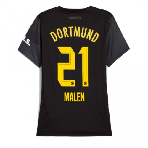 Borussia Dortmund Donyell Malen #21 Bortatröja Dam 2024-25 Kortärmad