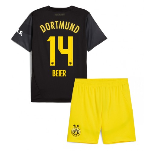 Borussia Dortmund Maximilian Beier #14 Bortatröja Barn 2024-25 Kortärmad (+ Korta byxor)
