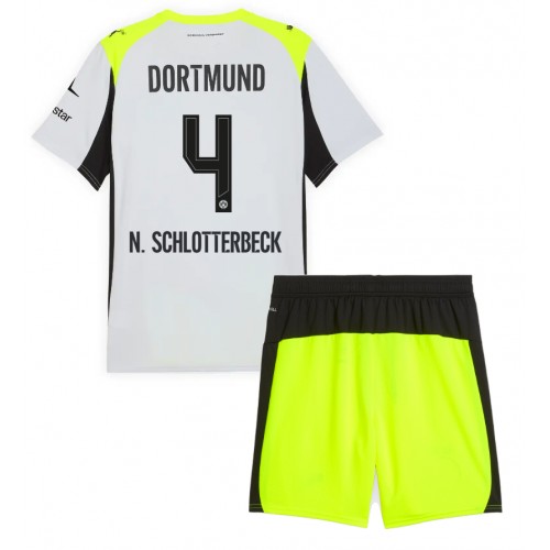Borussia Dortmund Nico Schlotterbeck #4 Bortatröja Barn 2025-26 Kortärmad (+ Korta byxor)