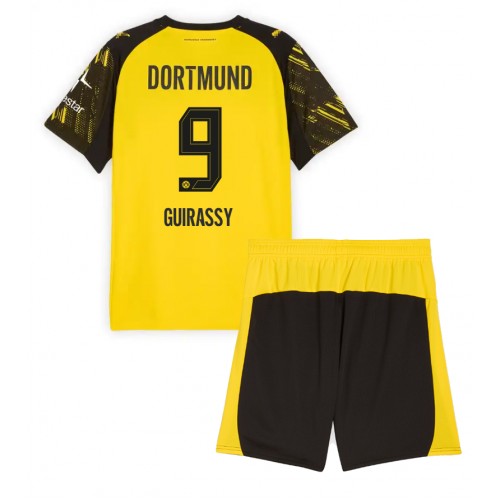Borussia Dortmund Serhou Guirassy #9 Hemmatröja Barn 2025-26 Kortärmad (+ Korta byxor)