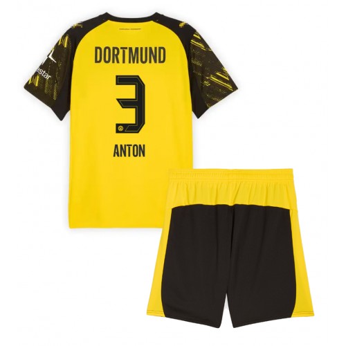 Borussia Dortmund Waldemar Anton #3 Hemmatröja Barn 2025-26 Kortärmad (+ Korta byxor)