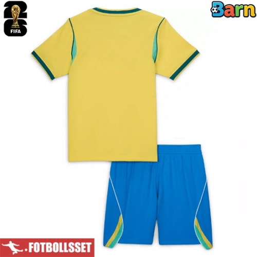 Brasilien Hemmatröja Barn VM 2026 Kortärmad (+ Korta byxor)