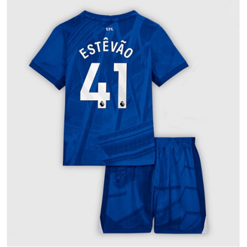 Chelsea Estevao Willian #41 Hemmatröja Barn 2025-26 Kortärmad (+ Korta byxor)