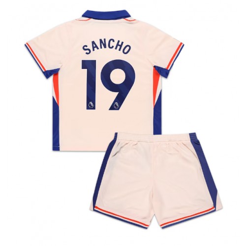 Chelsea Jadon Sancho #19 Bortatröja Barn 2024-25 Kortärmad (+ Korta byxor)