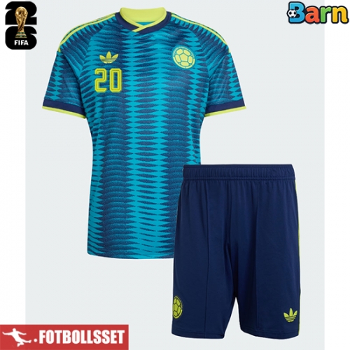 Colombia Juan Fernando Quintero #20 Bortatröja Barn VM 2026 Kortärmad (+ Korta byxor)