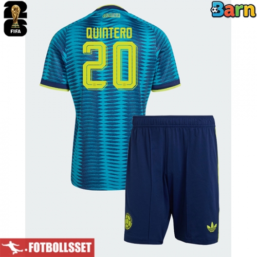 Colombia Juan Fernando Quintero #20 Bortatröja Barn VM 2026 Kortärmad (+ Korta byxor)