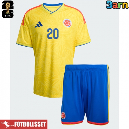 Colombia Juan Fernando Quintero #20 Hemmatröja Barn VM 2026 Kortärmad (+ Korta byxor)