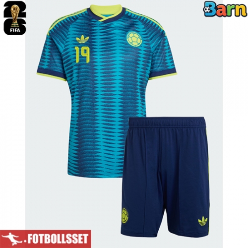 Colombia Rafael Santos Borre #19 Bortatröja Barn VM 2026 Kortärmad (+ Korta byxor)