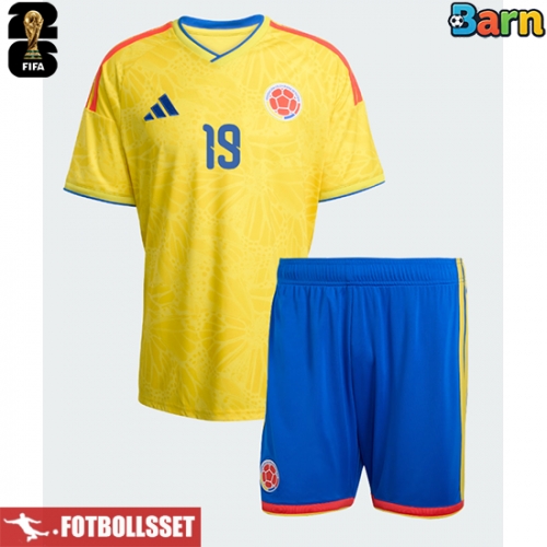 Colombia Rafael Santos Borre #19 Hemmatröja Barn VM 2026 Kortärmad (+ Korta byxor)