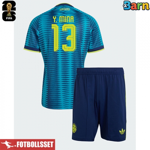 Colombia Yerry Mina #13 Bortatröja Barn VM 2026 Kortärmad (+ Korta byxor)