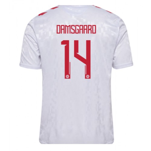 Danmark Mikkel Damsgaard #14 Bortatröja EM 2024 Kortärmad Danmark Mikkel Damsgaard #14 Bortatröja EM 2024 Kortärmad