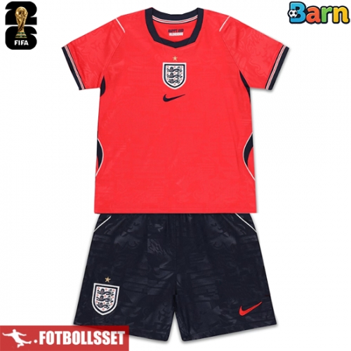 England Bortatröja Barn VM 2026 Kortärmad (+ Korta byxor)