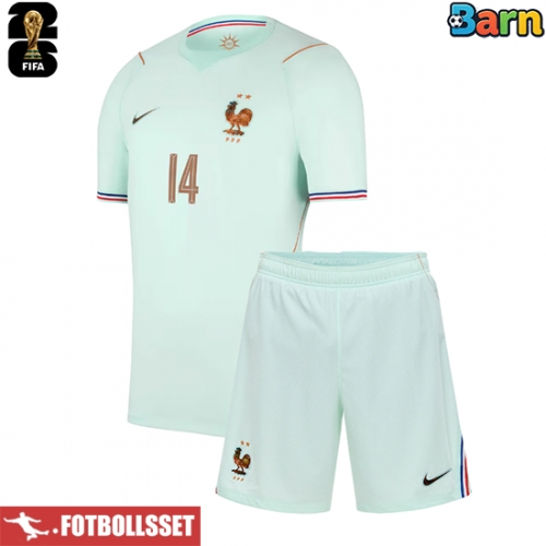 Frankrike Adrien Rabiot #14 Bortatröja Barn VM 2026 Kortärmad (+ Korta byxor)