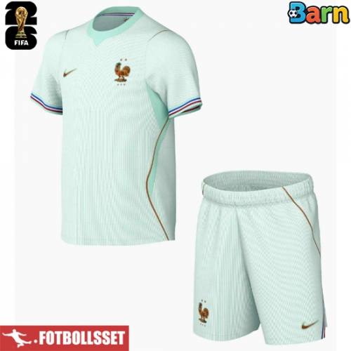 Frankrike Bortatröja Barn VM 2026 Kortärmad (+ Korta byxor)