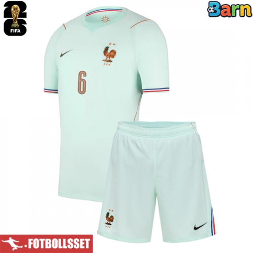 Frankrike Eduardo Camavinga #6 Bortatröja Barn VM 2026 Kortärmad (+ Korta byxor)