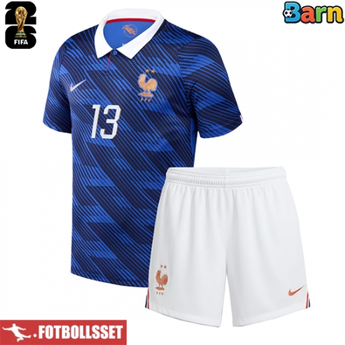 Frankrike Kante #13 Hemmatröja Barn VM 2026 Kortärmad (+ Korta byxor)