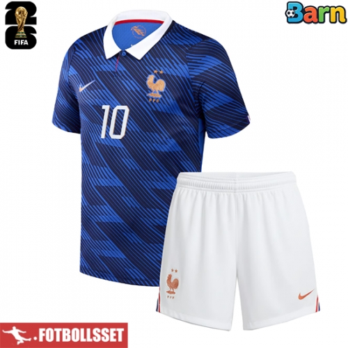Frankrike Kylian Mbappe #10 Hemmatröja Barn VM 2026 Kortärmad (+ Korta byxor)