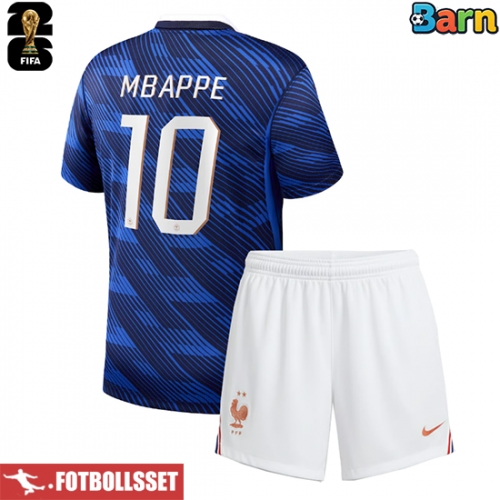 Frankrike Kylian Mbappe #10 Hemmatröja Barn VM 2026 Kortärmad (+ Korta byxor)