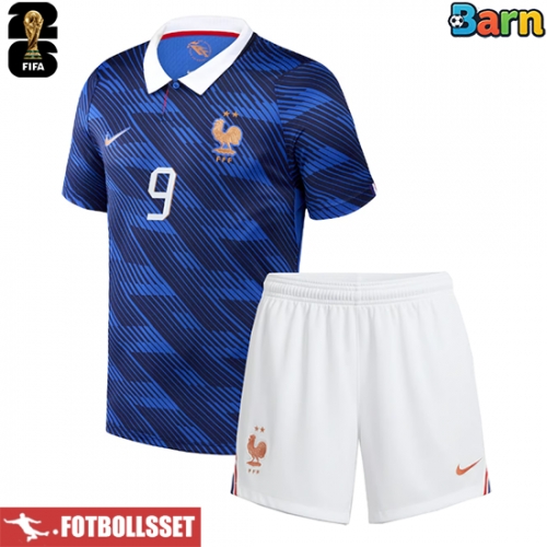 Frankrike Marcus Thuram #9 Hemmatröja Barn VM 2026 Kortärmad (+ Korta byxor)