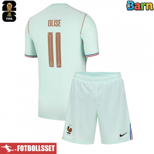 Frankrike Michael Olise #11 Bortatröja Barn VM 2026 Kortärmad (+ Korta byxor)