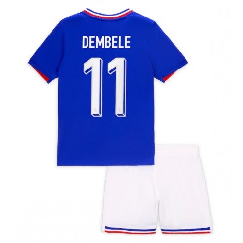Frankrike Ousmane Dembele #11 Hemmatröja Barn EM 2024 Kortärmad (+ Korta byxor)