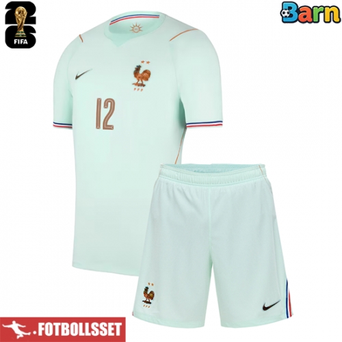 Frankrike Randal Kolo Muani #12 Bortatröja Barn VM 2026 Kortärmad (+ Korta byxor)