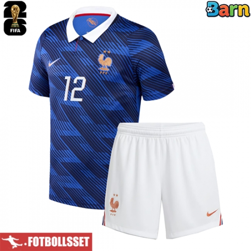 Frankrike Randal Kolo Muani #12 Hemmatröja Barn VM 2026 Kortärmad (+ Korta byxor)