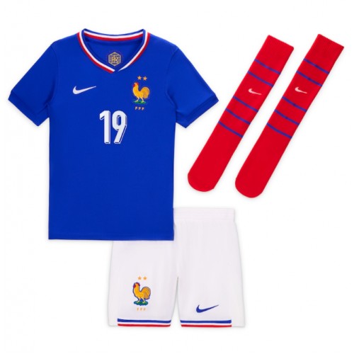 Frankrike Youssouf Fofana #19 Hemmatröja Barn EM 2024 Kortärmad (+ Korta byxor)