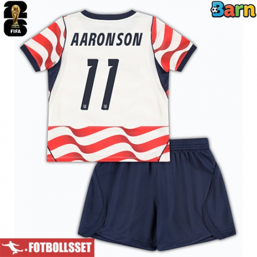 Förenta stater Brenden Aaronson #11 Hemmatröja Barn VM 2026 Kortärmad (+ Korta byxor)