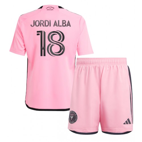 Inter Miami Jordi Alba #18 Hemmatröja Barn 2024-25 Kortärmad (+ Korta byxor)