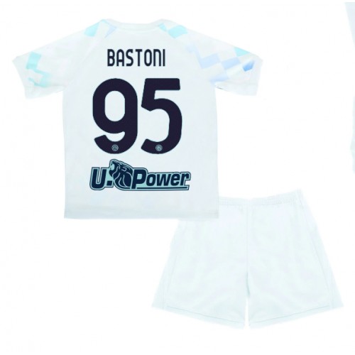 Inter Milan Alessandro Bastoni #95 Bortatröja Barn 2025-26 Kortärmad (+ Korta byxor)