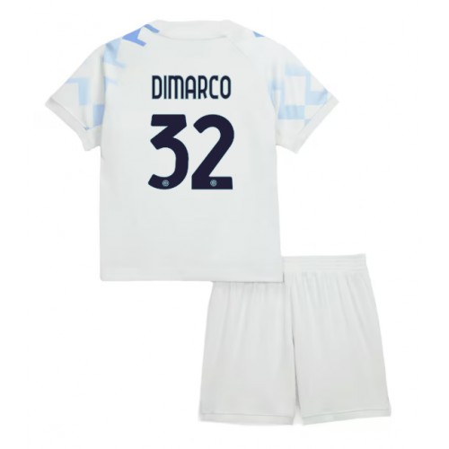 Inter Milan Federico Dimarco #32 Bortatröja Barn 2025-26 Kortärmad (+ Korta byxor)