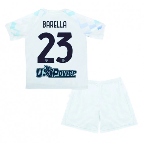 Inter Milan Nicolo Barella #23 Bortatröja Barn 2025-26 Kortärmad (+ Korta byxor)