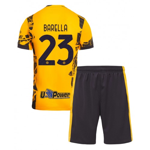Inter Milan Nicolo Barella #23 Tredje Tröja Barn 2024-25 Kortärmad (+ Korta byxor)