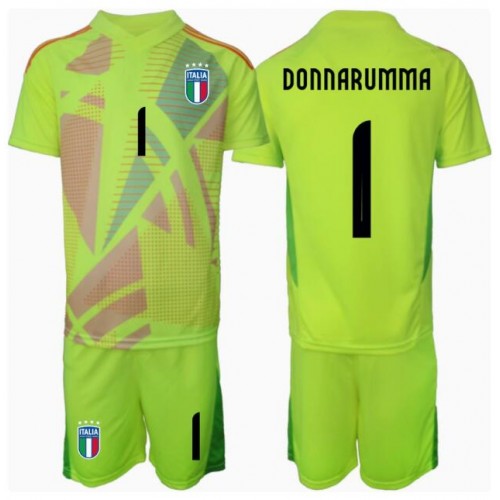Italien Gianluigi Donnarumma #1 Målvakt Hemmatröja Barn EM 2024 Kortärmad (+ Korta byxor)